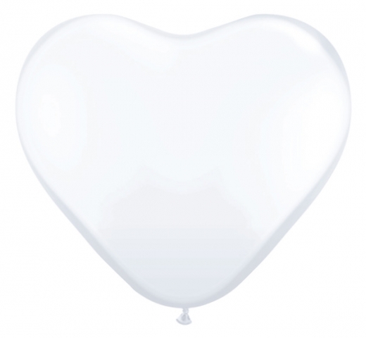 Herzballon klein Weiß