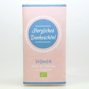 Schafmilchschokolade "Herzliches Dankeschön!"