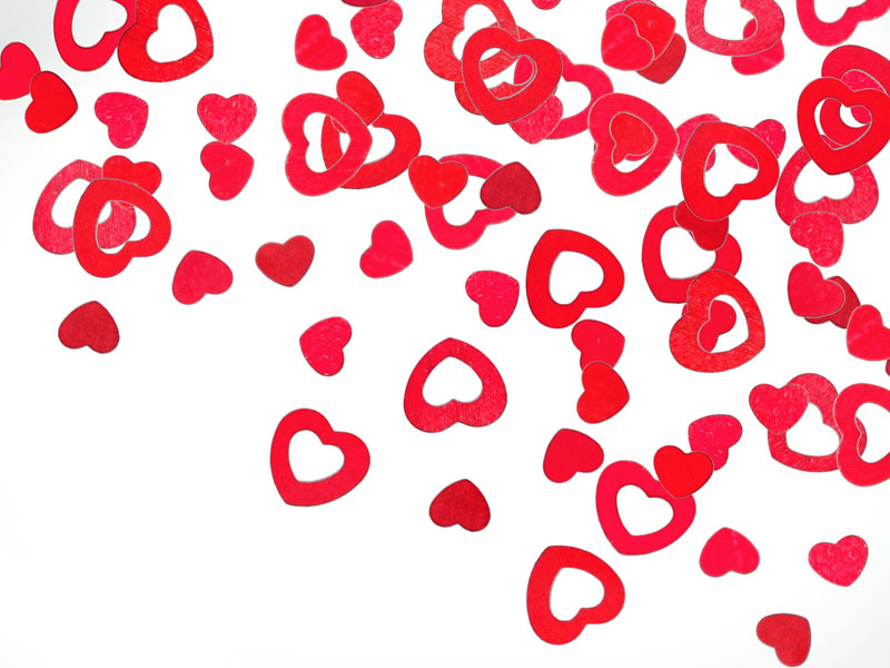 Streuteile Herzen bunt Rot