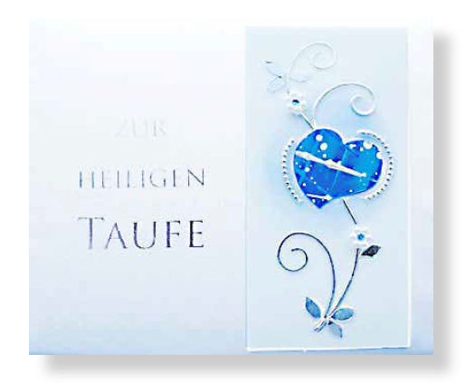 Taufbrief Herz Blau