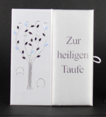 Taufbrief Lebensbaum Blau