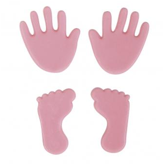 Wachsmotive Hände und Füße Rosa