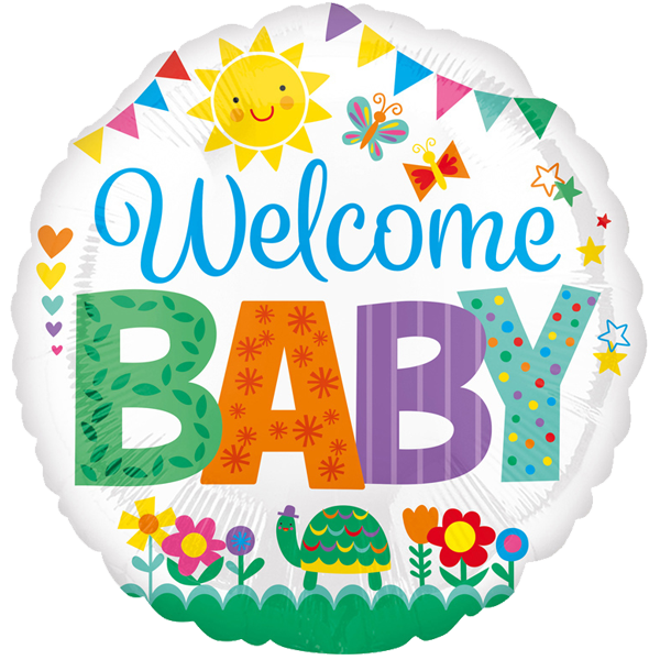 Folienballon Welcome Baby – mit Heliumfüllung