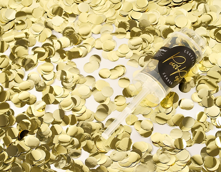 Konfetti-Popper Gold