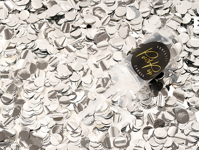 Konfetti-Popper Silber