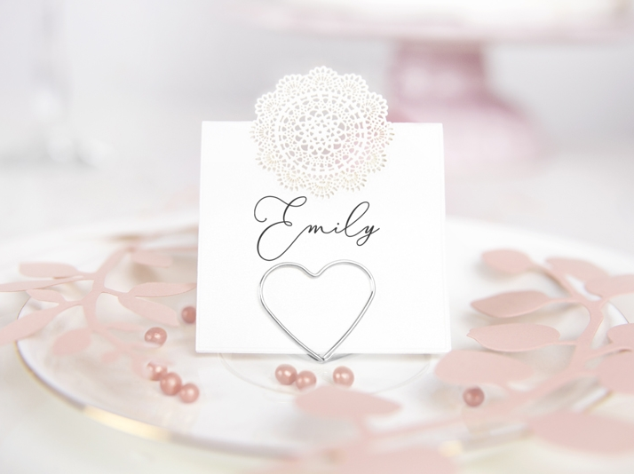 Tischkartenhalter Herz Silber