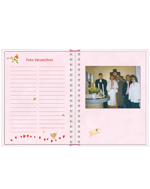 Einsteckalbum Taufe Rosa