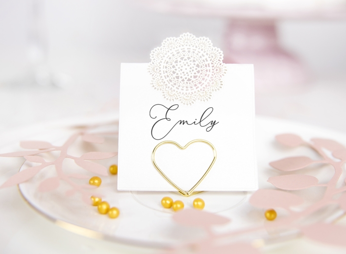 Tischkartenhalter Herz Gold
