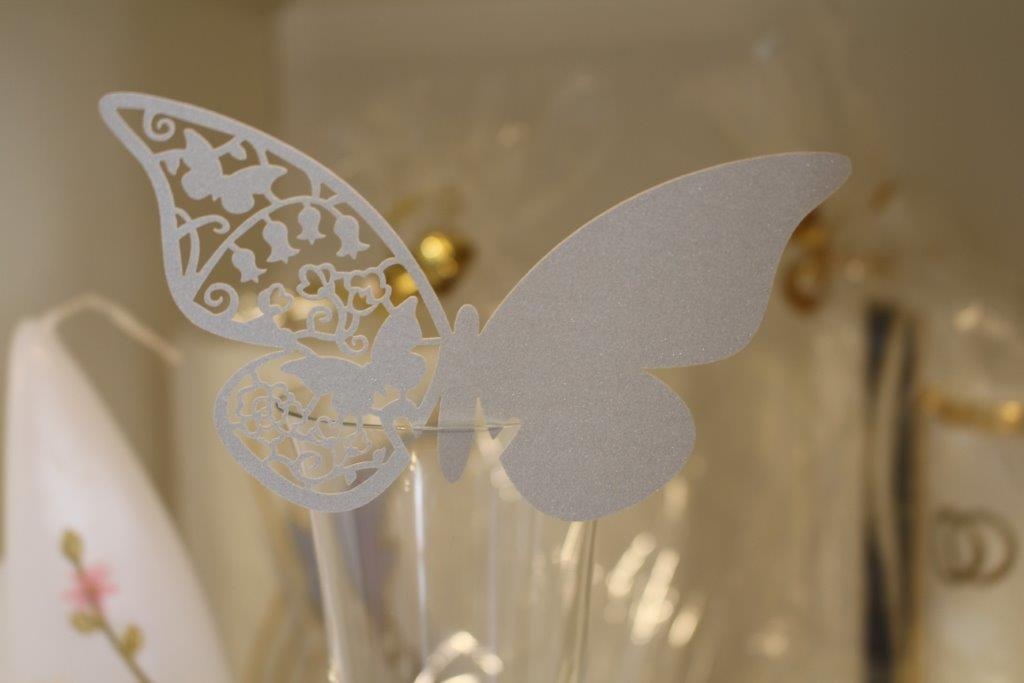 Tischkarte Papillon Vintage