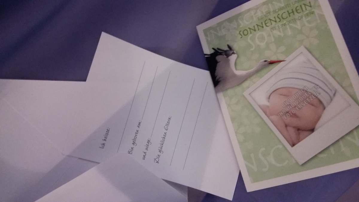 Anzeige Geburt Sonnenschein