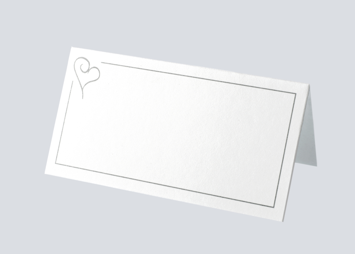 Tischkarte Simple Herz Silber